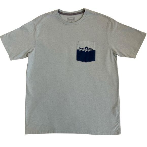 Patagonia Wild Waterline Pocket Responsibili-tee Wispy Green Recycled Cotton Sm - Picture 6 of 16